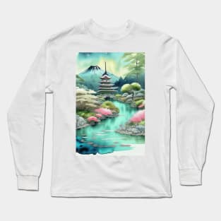 Japanese landscape Long Sleeve T-Shirt